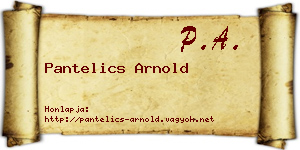 Pantelics Arnold névjegykártya